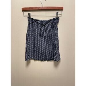 Vintage Old Navy Juniors Skirt Size 1 Blue Geometric Rayon Belted Grunge 90s Y2K